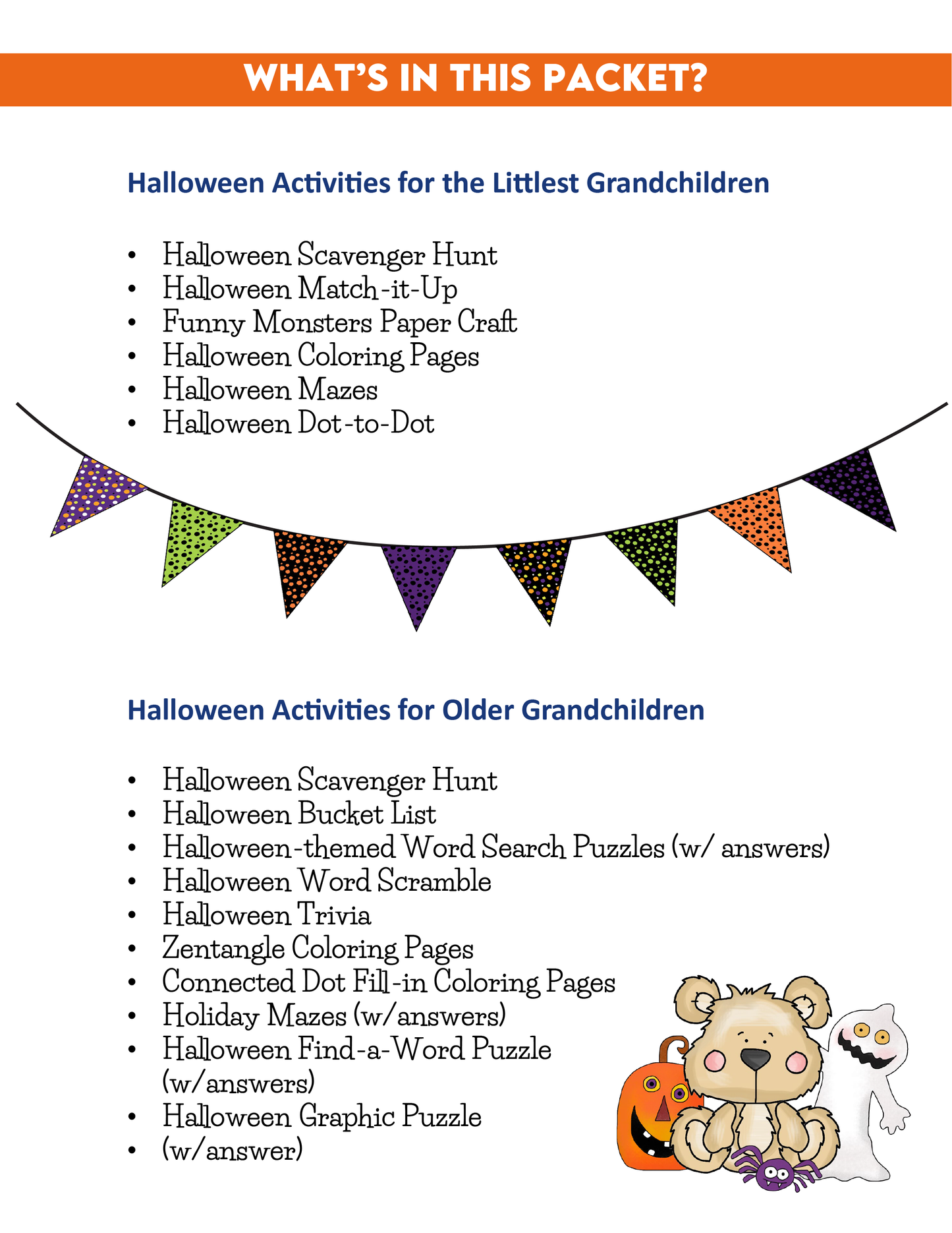 Trick or Treat Halloween Activities